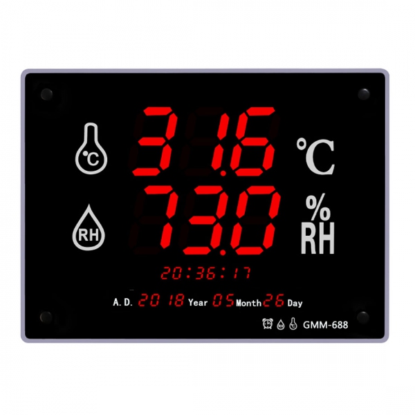 GMM-688 Wall Mount 3" LED Industrial Grade Thermo Hygrometer (400x300)