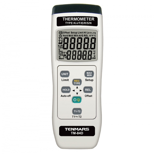 Tenmars TM-84D Dual Channel K / J / T / E / R / S / N Type Thermometer Data Logger