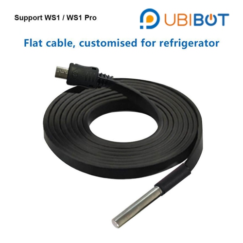 UbiBot DS18B20 Waterproof Temperature Probe (-55℃ to 125℃) 3m flat unshielded cable for WS1 & WS1 Pro