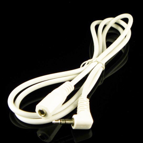 3.5mm Male Right Angle Plug to 3.5mm Female Jack - 1m / 3' Stereo Audio Cable