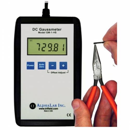 AlphaLab DC Gaussmeter Model GM1-HS with Boot / NIST Certificate (0.01-800G)