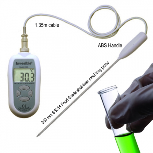 Invesible 3306 Digital handheld Thermometer with 300mm long SS316 probe