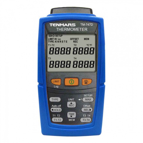 Tenmars TM-747D 4-Channel K / J / T / E / R / S / N Type Thermometer Data Logger