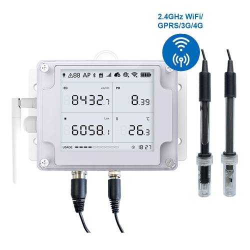 UbiBot GS2-SIM Industrial-Grade WIFI 4G EC pH Temperature Light Data Logger IoT System