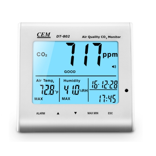 CEM DT-802 Desktop Wall mounted Indoor Air Quality CO2 Monitor